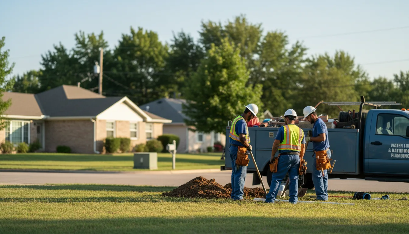 Residential water line and bathroom plumbing service in Olds, IA